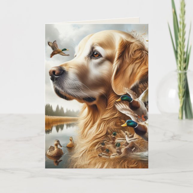 Golden Retriever and Ducks Father's Day Card (Front)