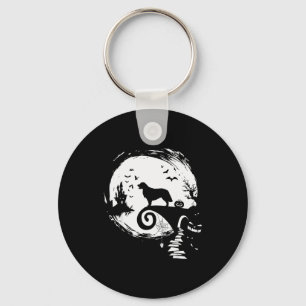 Golden Retriever And Moon Halloween Costume Dog Lo Keychain