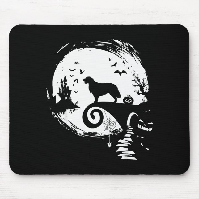 Golden Retriever And Moon Halloween Costume Dog Lo Mouse Pad (Front)