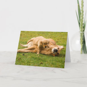 Golden Retriever and Puppy Father's Day Card