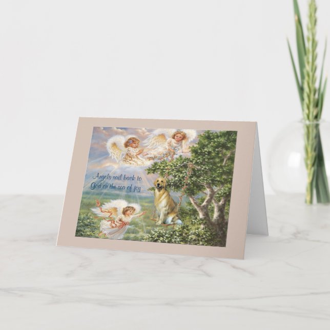 Golden Retriever Angel Greeting Card (Front)