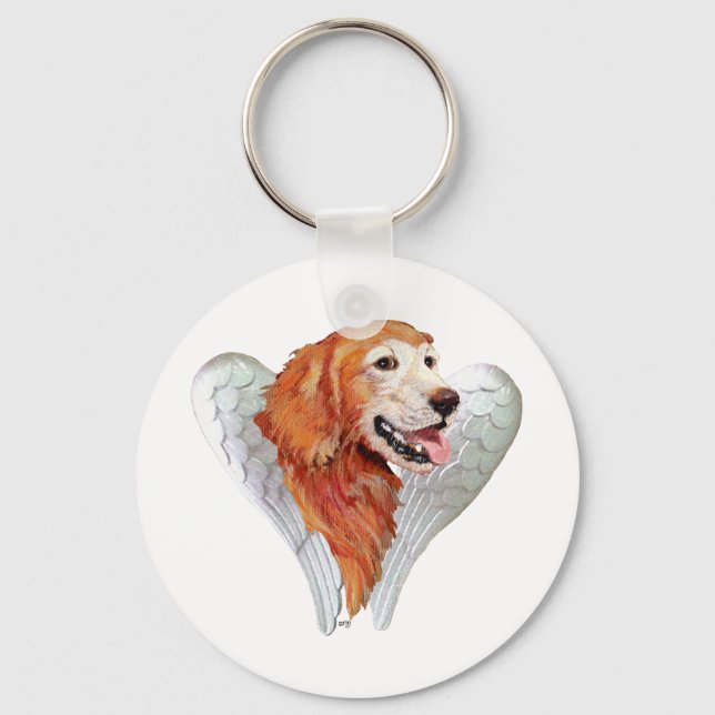 Golden Retriever Angel Keychain (Front)