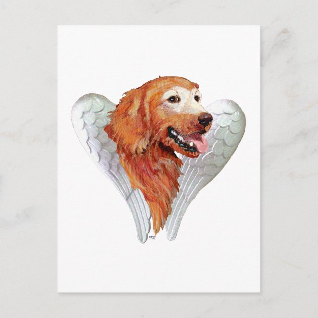 Golden Retriever Angel Postcard (Front)