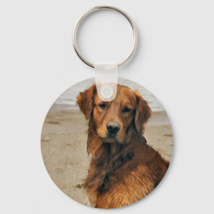 Golden Retriever Art gifts Keychain