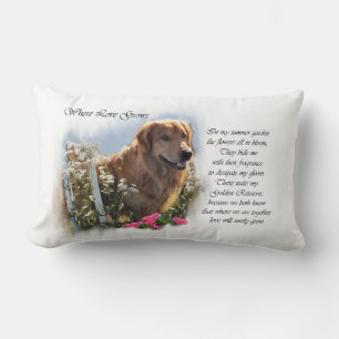 Golden Retriever Art Gifts Lumbar Pillow