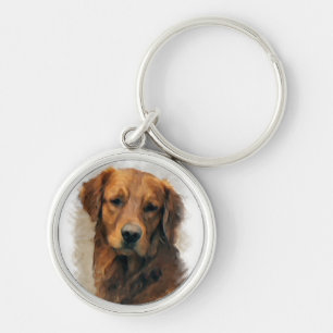 Golden Retriever Art Keychain