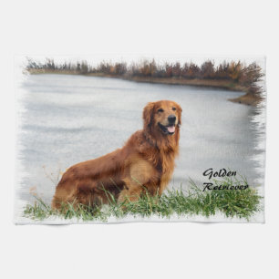 Golden Retriever Art Kitchen Towel