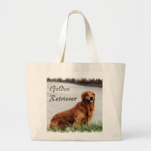 Golden Retriever Art Large Tote Bag