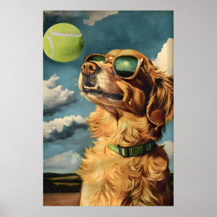 Golden Retriever Art Print Funny Dog with
