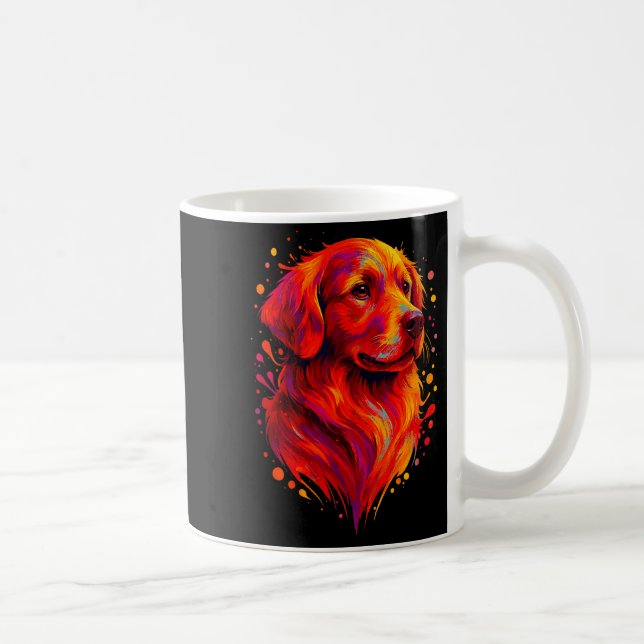 Golden Retriever Art Rtrait For Dog Owners  Coffee Mug (Right)