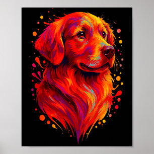 Golden Retriever Art Rtrait For Dog Owners Poster