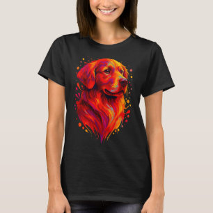 Golden Retriever Art Rtrait For Dog Owners T-Shirt