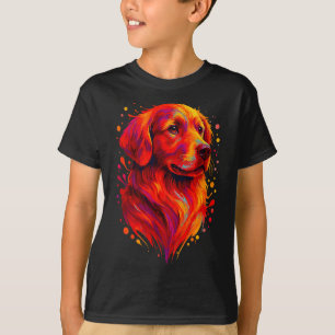 Golden Retriever Art Rtrait For Dog Owners  T-Shirt