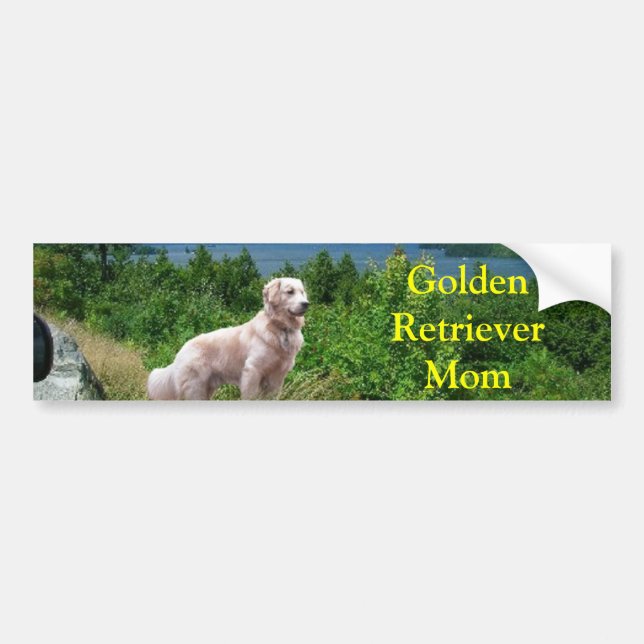 Golden Retriever At Lake Bumper Sticker Mom (Front)