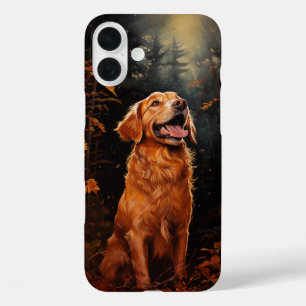 Golden Retriever at night iPhone 16 Plus Case