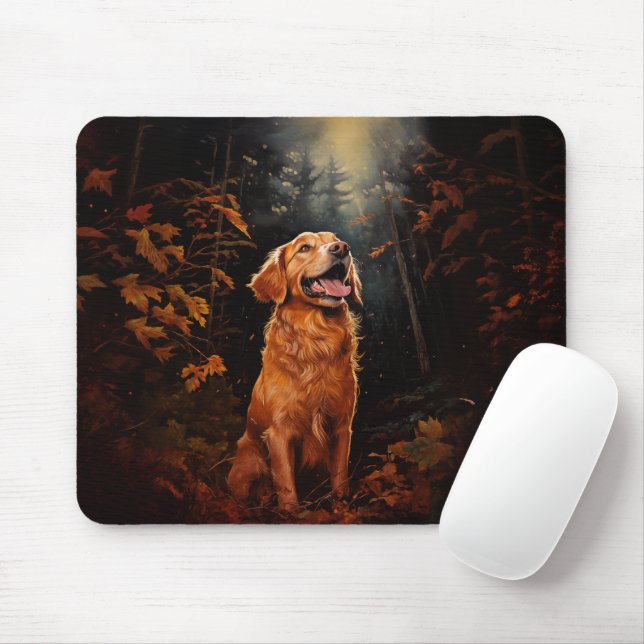 Golden Retriever at night Mouse Pad (With Mouse)