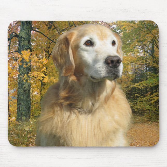 Golden Retriever Autumn Mousepad (Front)