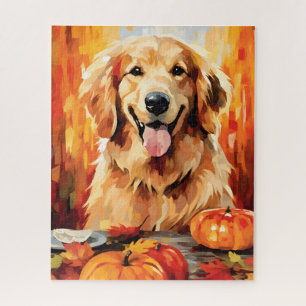 Golden Retriever Autumn Thanksgiving  Jigsaw Puzzle