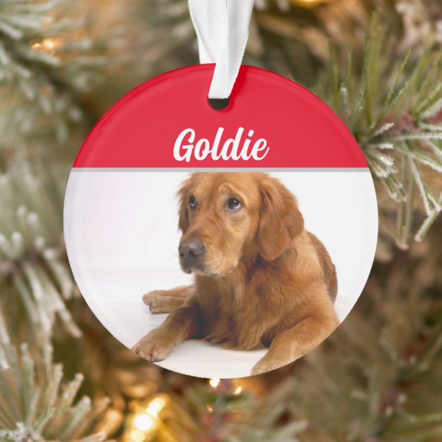 Golden Retriever avec nom et photo Noël (Arbre)