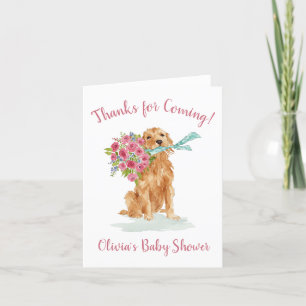 Golden Retriever Baby shower Merci Cartes