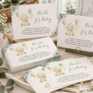 Golden Retriever Baby Shower Sage  Books for Baby  Enclosure Card