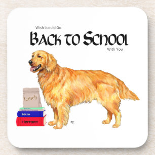 Golden Retriever Back to School Coaster