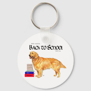 Golden Retriever Back to School Keychain
