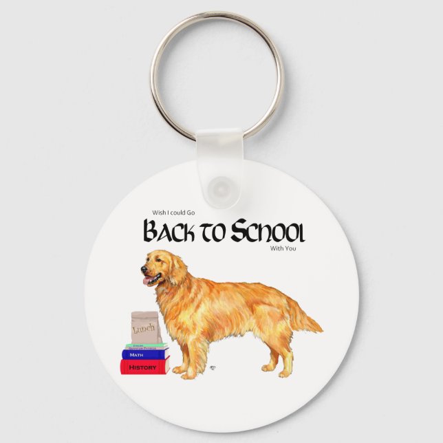 Golden Retriever Back to School Keychain (Front)