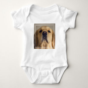 Golden Retriever Balancing Treat on Nose Baby Bodysuit