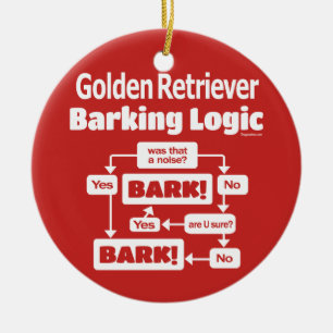 Golden Retriever Barking Logic Ceramic Ornament
