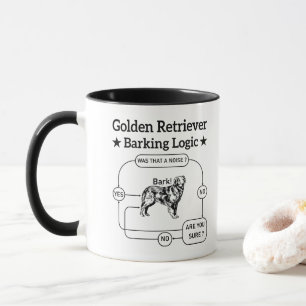 Golden Retriever Barking Logic Funny Dog Sarcastic Mug