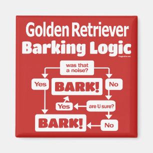 Golden Retriever Barking Logic Magnet