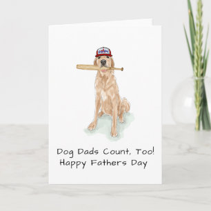 Golden Retriever Baseball Watercolor Fathers Day Card