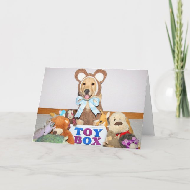 Golden Retriever Beary Happy Birthday  Card (Front)