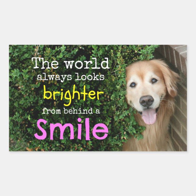 Golden Retriever Behind A Smile Sticker (Front)