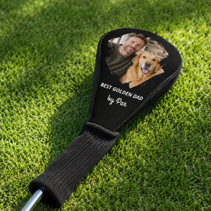 Golden Retriever Best Dad Photo Father Black Golf Head Cover