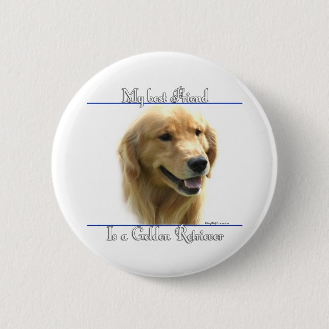 Golden Retriever Best Friend 2 - Button (Front)