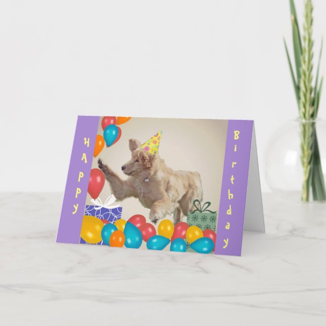 Golden Retriever Birthday Card (Front)