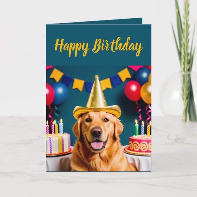 Golden Retriever Birthday Card (Front)