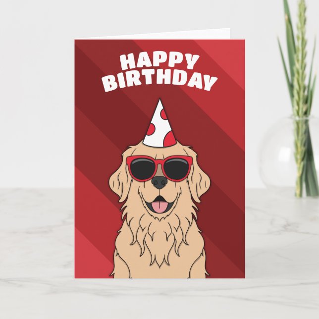 Golden Retriever Birthday Card (Front)