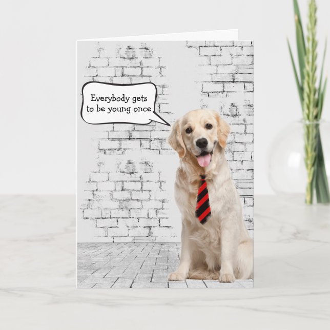 Golden Retriever Birthday Humour Card (Front)