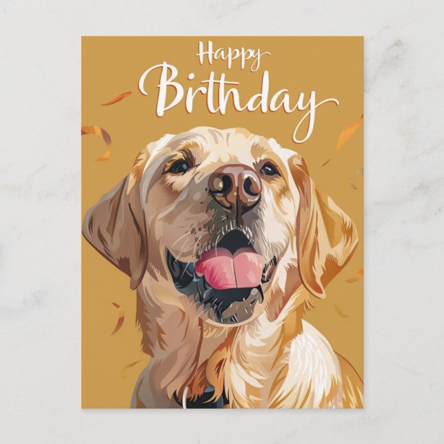 Golden Retriever Birthday  Postcard (Front)