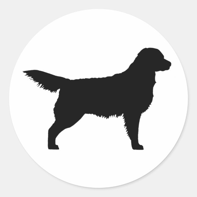 Golden Retriever (black) Classic Round Sticker (Front)