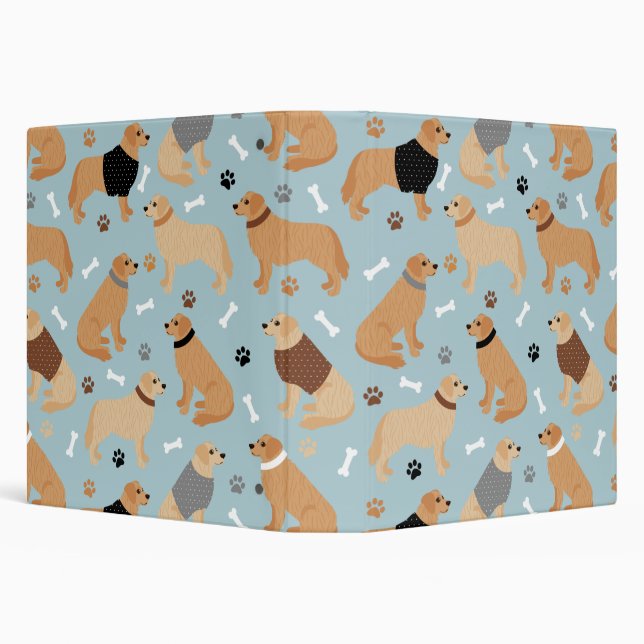 Golden Retriever Bones and Paws Binder (Background)