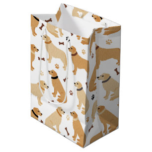Golden Retriever Bones and Paws Medium Gift Bag