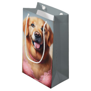 Golden Retriever Breast Cancer Survivor Small Gift Bag