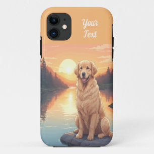 Golden Retriever by Lake iPhone 11 Case