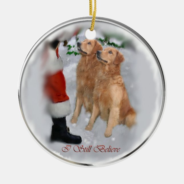 Golden Retriever Cadeaux de Noël Ornement (Devant)