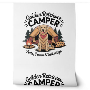 Golden Retriever Camper– Tents, Treats & Tail Wags Wallpaper