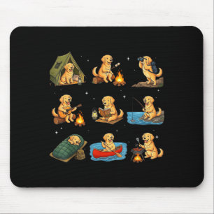 Golden retriever camping cute dog hiking camper  mouse pad